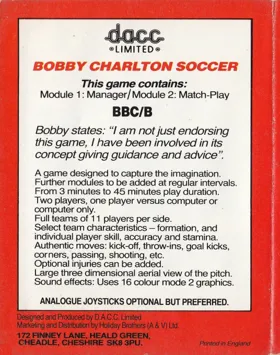 Bobby Charlton Soccer (1985)(DACC)[h2][SOCCER] box cover back